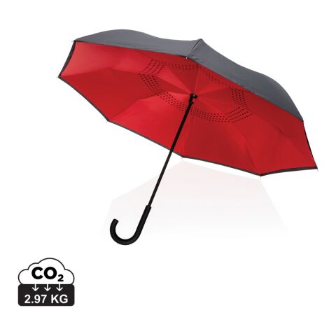 23&quot; Impact AWARE™ RPET 190T vändbart paraply röd | Inget reklamtryck | Inte tillgängligt | Inte tillgängligt